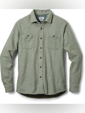 VISSLA Sage Green Corduroy 100% Cotton Button-Front Shirt Jacket